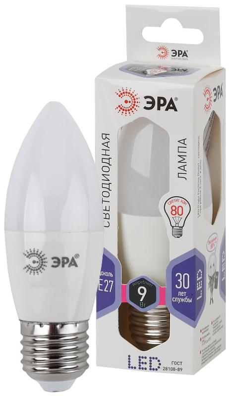 Лампа светодиодная LED 9Вт Е27 6000К smd B35-9W-860-E27