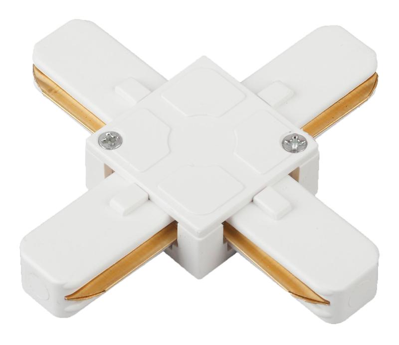 Коннектор для шинопровода Х-образный белый TR7-C 2W X WH