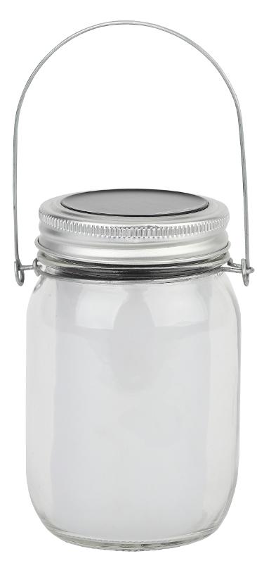 Cветильник садовый декоративный SL-GL14-JAR-3 на солнечной батарее, стекло, металл, прозрачный, 13,5 см
