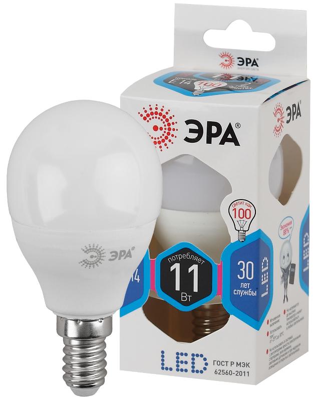 Лампа светодиодная LED 11Вт Е14 4000К smd P45-11w-840-E14
