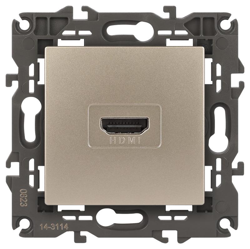 14-3114-04 Розетка HDMI, IP20, Эра Elegance, шампань