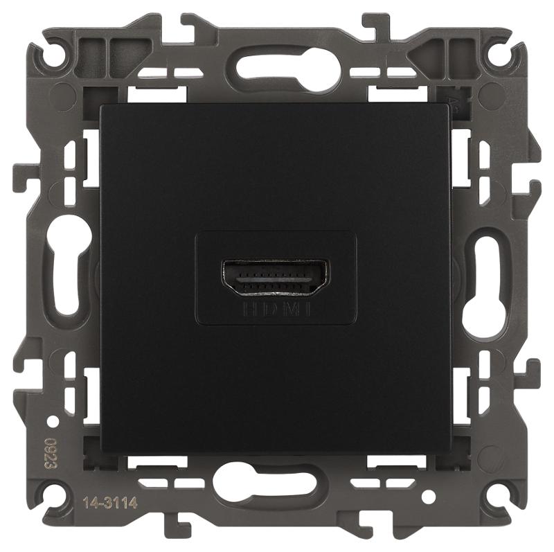 14-3114-05 Розетка HDMI, IP20, Эра Elegance, антрацит