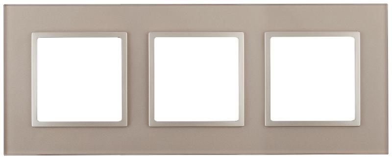 14-5103-04 Рамка на 3 поста, стекло, Эра Elegance, шампань+шамп