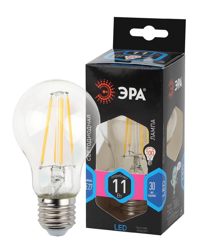 Лампа светодиодная F-LED A60-11W-840-E27 (филамент, груша, 11Вт, нейтр, Е27)
