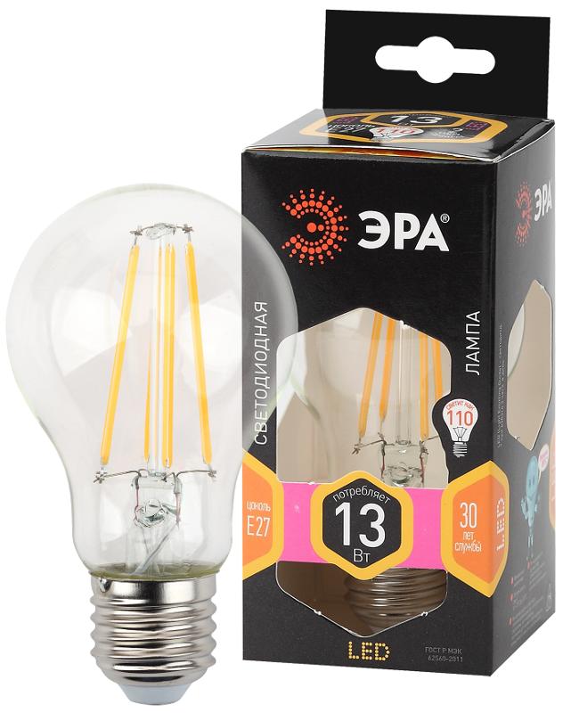Лампа светодиодная F-LED A60-13W-827-E27 (филамент, груша, 13Вт, тепл., Е27)