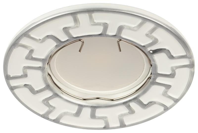 Светильник встраиваемый ST5 CH/WH штампованный MR16,12V/220V, 50W белый/хром