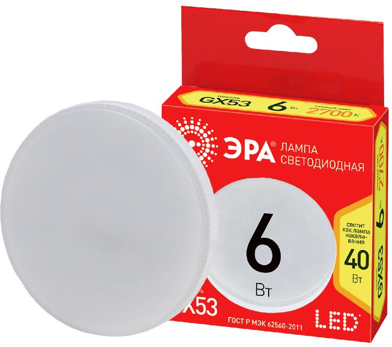 Лампа светодиодная RED LINE ECO LED GX-6W-827-GX53 GX53 6Вт таблетка теплый белый свет