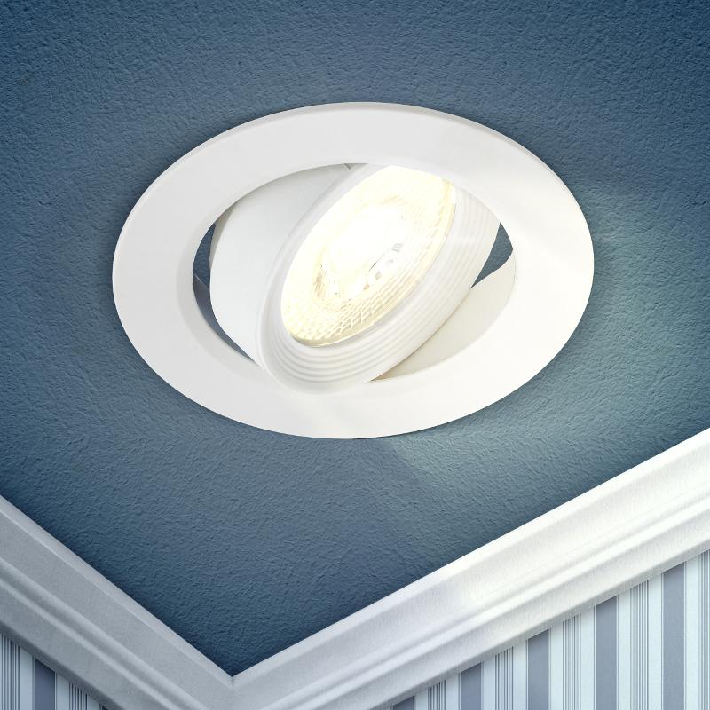 Светильник светодиодный встраиваемый KL LED 22A-5 3K WH LED круглый поворотн. LED SMD 5W 3000K белый