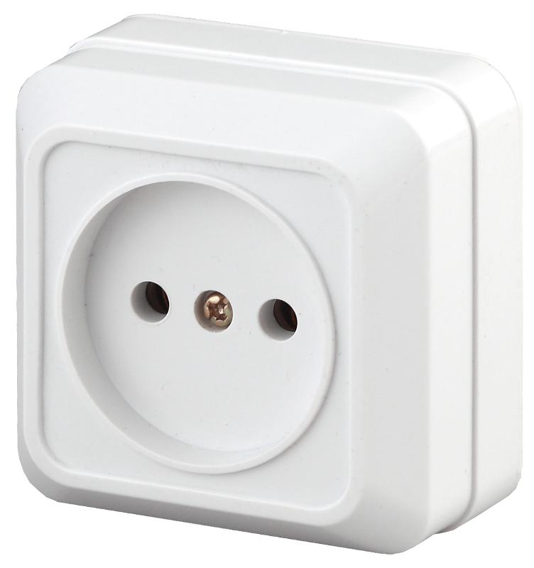 2Э-201-01 Intro Розетка 2P, 16А-250В, ОУ, б.м.п., Quadro, белый