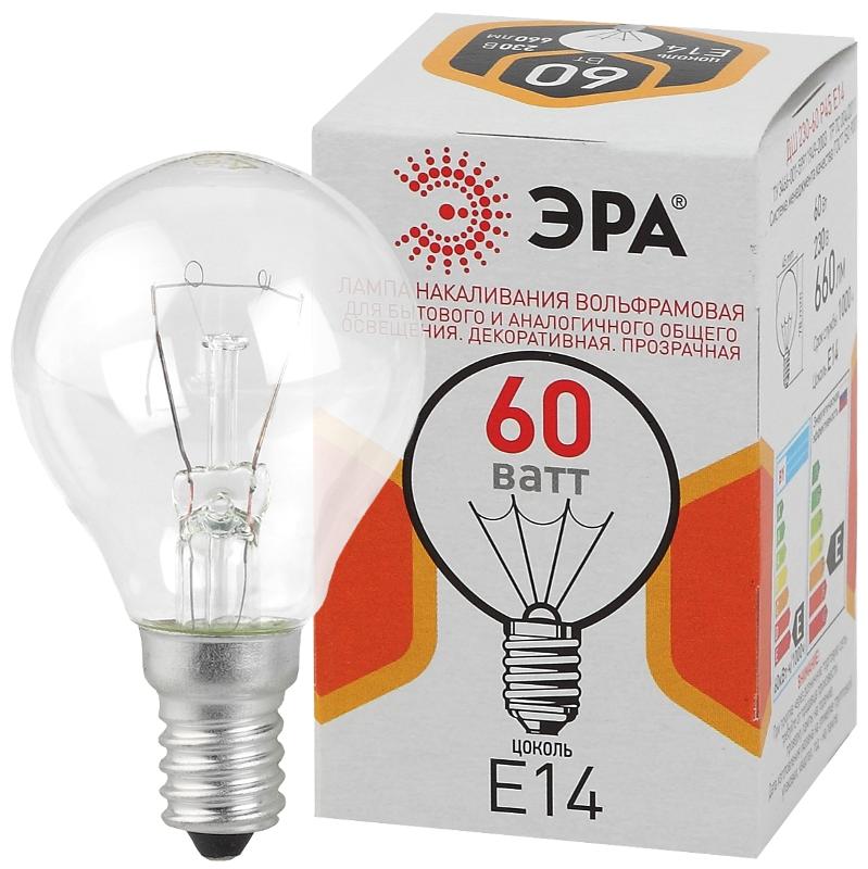 Лампа накаливания ДШ (P45) шар 60Вт 230В Е14 цв. упаковка