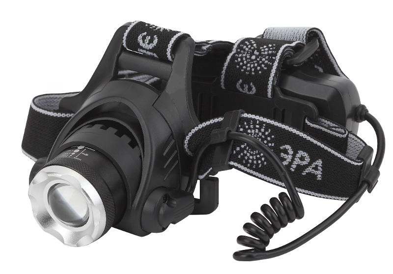 Фонарь налобный GA-805 аккумуляторный, рег фокус, 5Вт CREE, алюминий, литий 2,5Ач, USB, кор