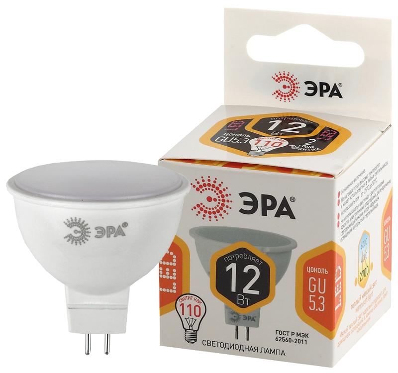 Лампа светодиодная ЭКО LED MR16-12W-827-GU5.3 (диод, софит, 12Вт, тепл, GU5.3)
