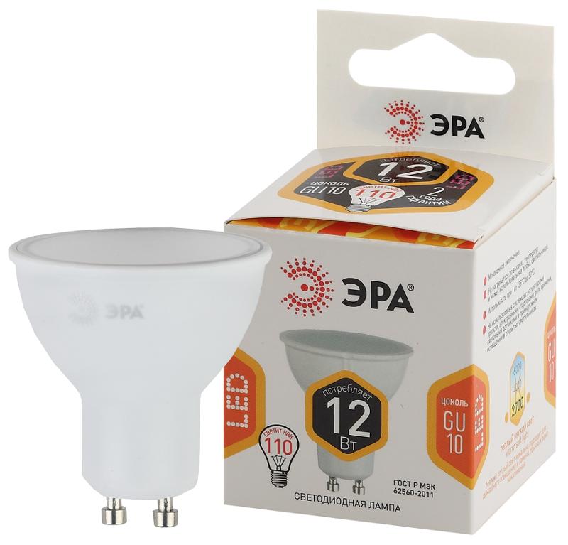 Лампа светодиодная ЭКО LED MR16-12W-827-GU10 (диод, софит, 12Вт, тепл, GU10)