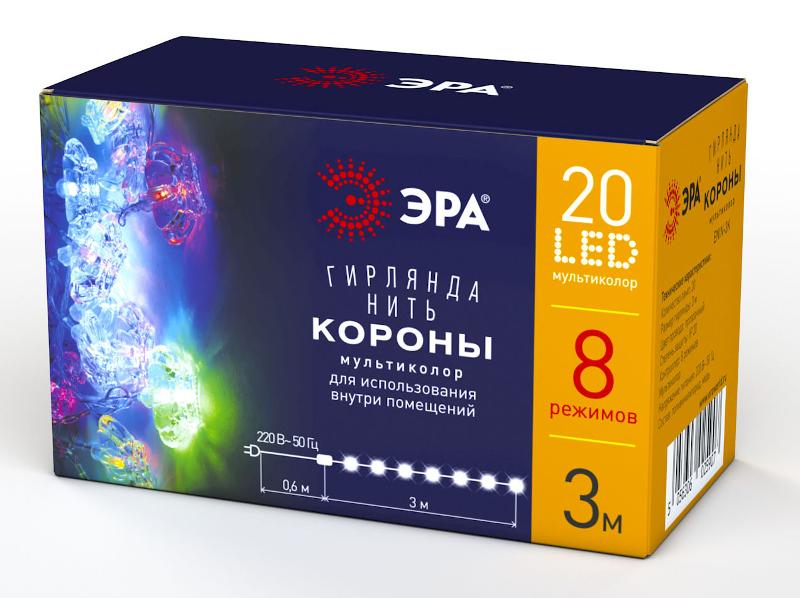 Гирлянда светодиодная  Нить Короны 3 м мультиколор, 220V,   ENIN-3K ,  IP20 (36/864)