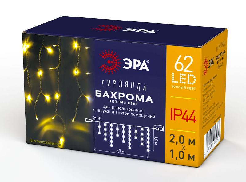 Гирлянда светодиодная  Бахрома 2м*1м теплый свет, ENOB-2B ,  24V, IP44 (80/960)