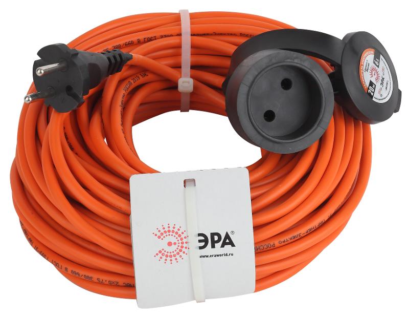 Удлинитель силовой ЭРА UPx-1-2x0.75-20m-IP44 в бухте б/з 1 гн 20м ПВС 2х0.75