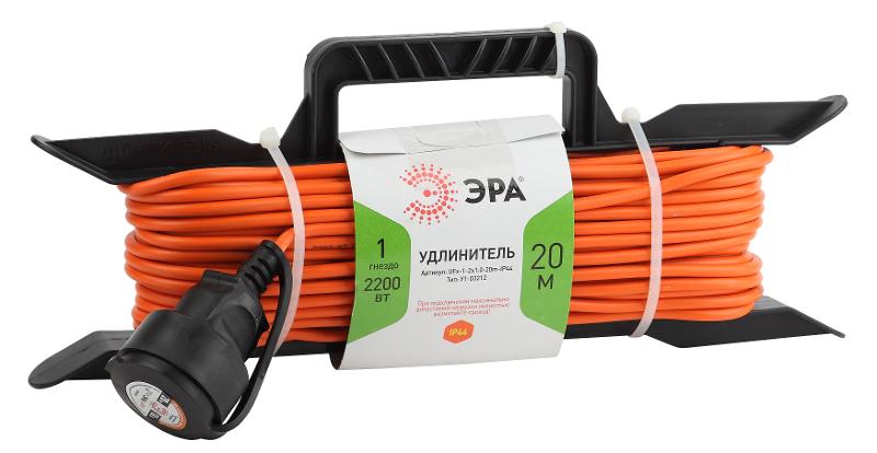 Удлинитель силовой ЭРА UFx-1-2x1.0-20m-IP44 на рамке б/з 1 гн 20м ПВС 2х1