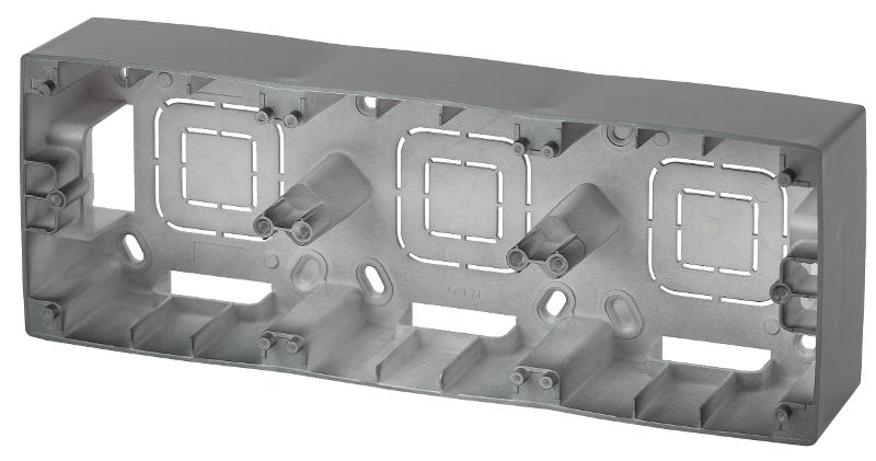 12-6103-12 ЭРА Коробка наклад. монтажа 3 поста, Эра12, графит