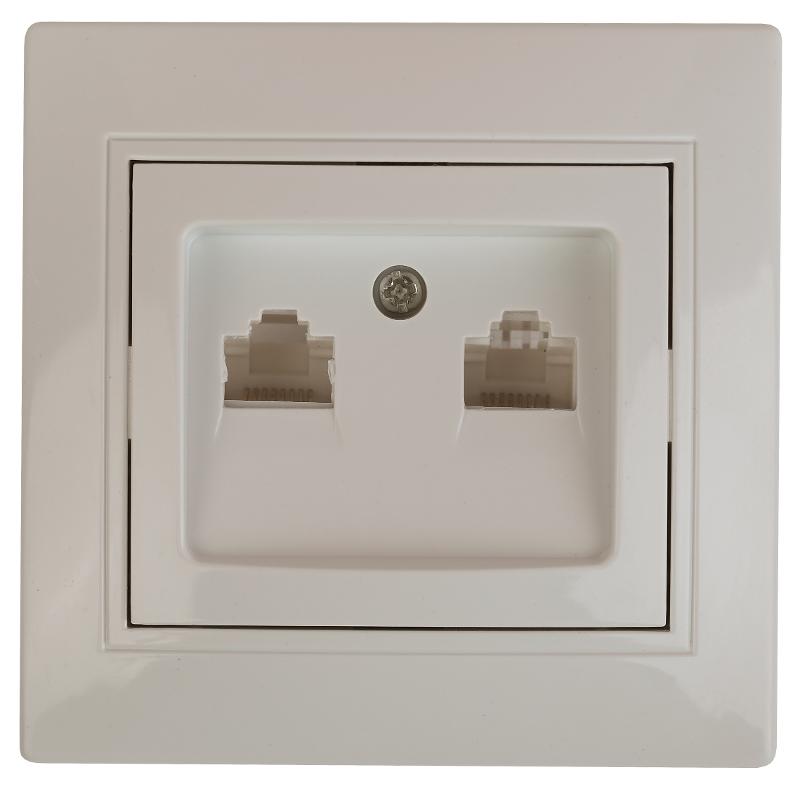 1-304-02 Intro Розетка информационная 2xRJ45, СУ, Plano, сл.кость
