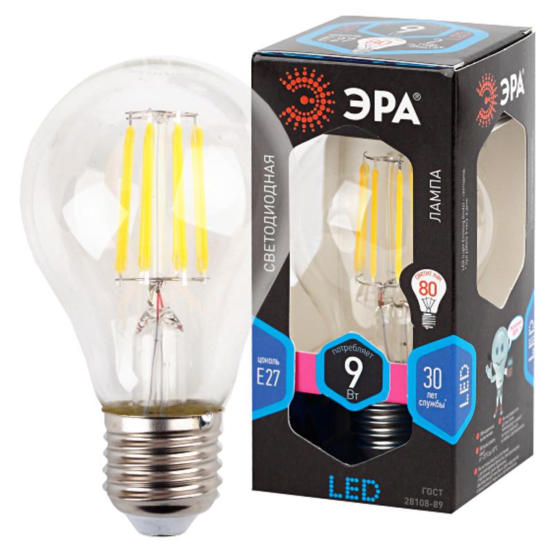 Лампа светодиодная F-LED A60-9W-840-E27 (филамент, груша, 9Вт, нейтр., Е27)