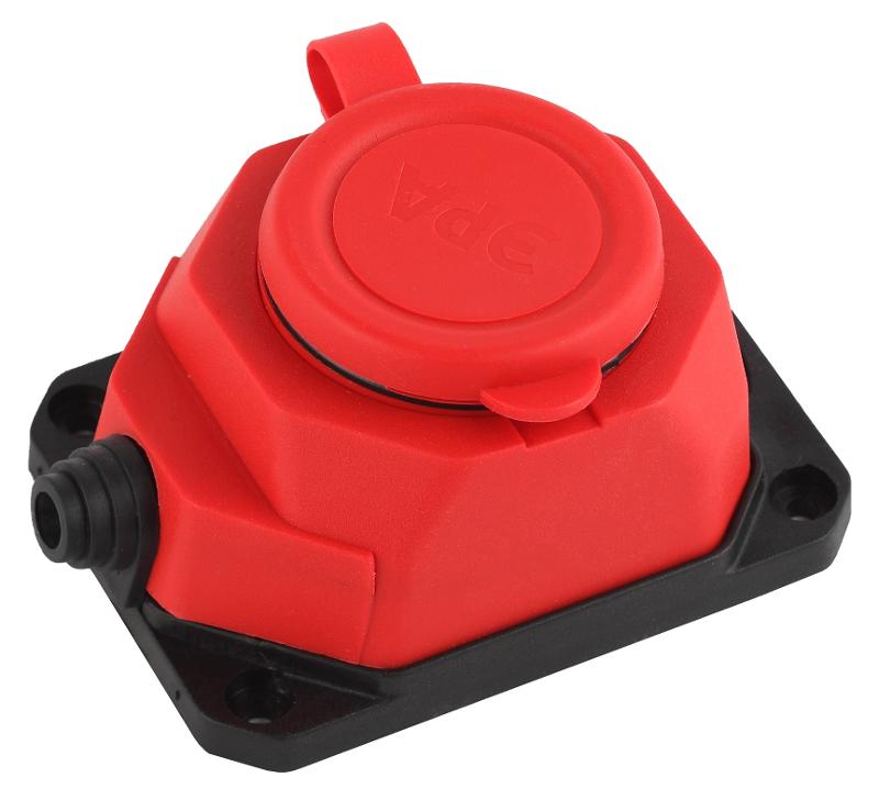 K-1e-RED-IP44 ЭРА Колодка каучуковая с/з 1гн 16A IP44 красн…