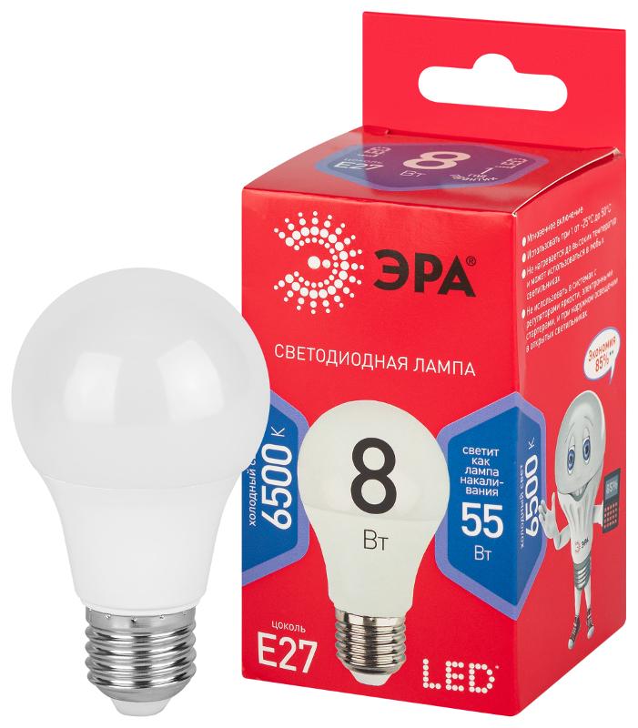 Лампа светодиодная ЭКО LED A60-8W-865-E27 R (диод, груша, 8Вт, хол, E27)