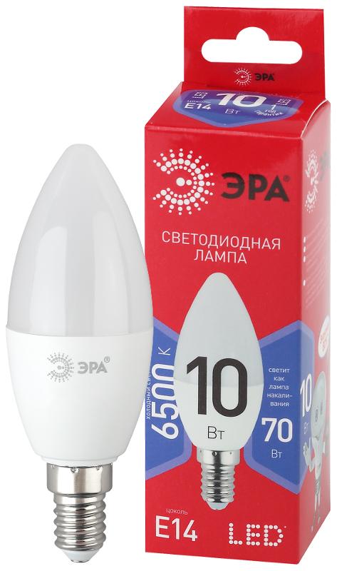 Лампа светодиодная ЭКО LED B35-10W-865-E14 R (диод, свеча, 10Вт, хол, E14)