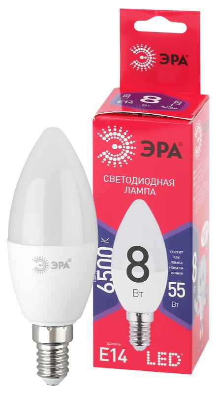 Лампа светодиодная ЭКО LED B35-8W-865-E14 R (диод, свеча, 8Вт, хол, E14)