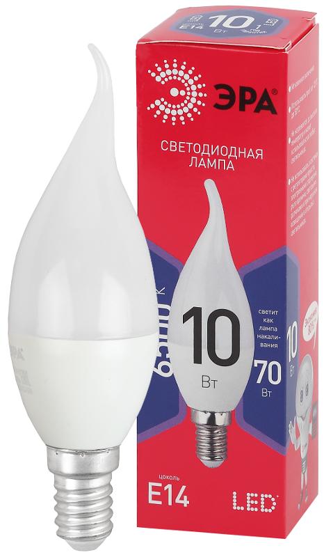 Лампа светодиодная RED LINE LED BXS-10W-865-E14 R E14 / Е14 10Вт свеча на ветру холодный дневной свет