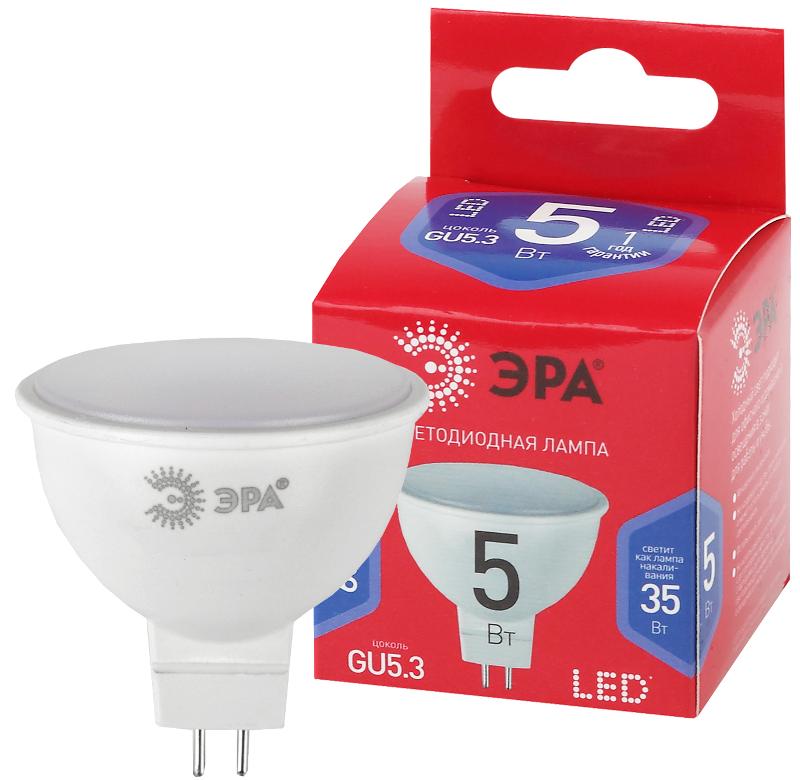 Лампа светодиодная ЭКО LED MR16-5W-865-GU5.3 R (диод, софит, 5Вт, хол, GU5.3)