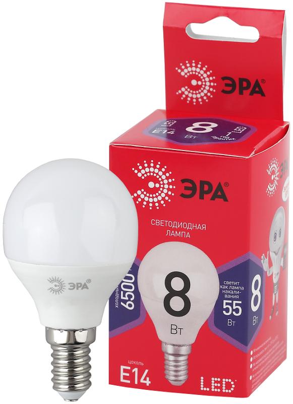 Лампа светодиодная RED LINE LED P45-8W-865-E14 R E14 / Е14 8Вт шар холодный дневной свет