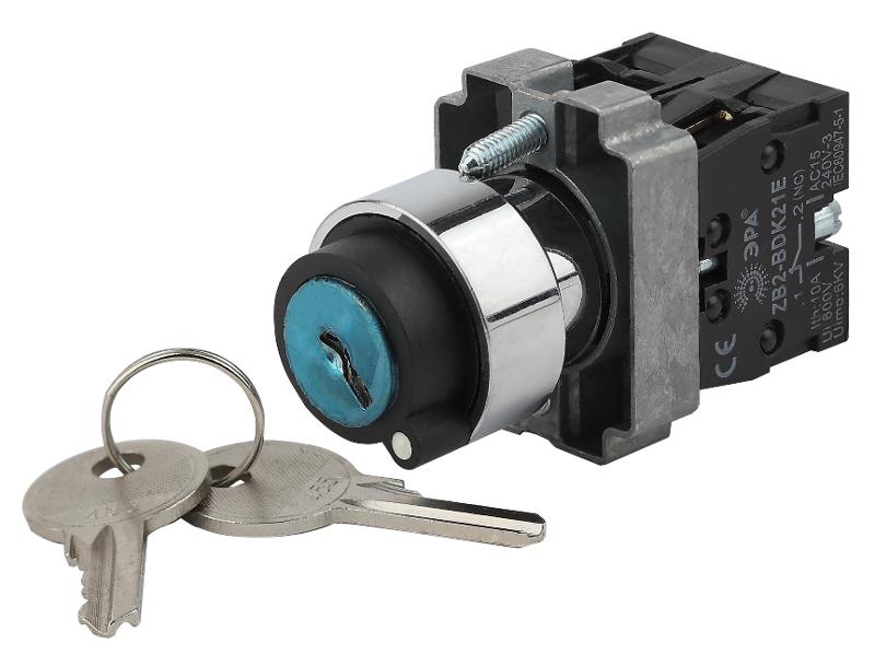 Переключатель LAY5-BG45 на 2 положения с ключом без фиксации (20/200/4000)