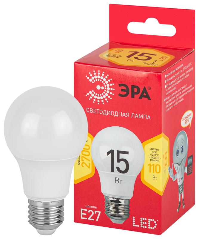 Лампа светодиодная ЭКО LED A60-15W-827-E27 R (диод, груша, 15Вт, тепл, E27)