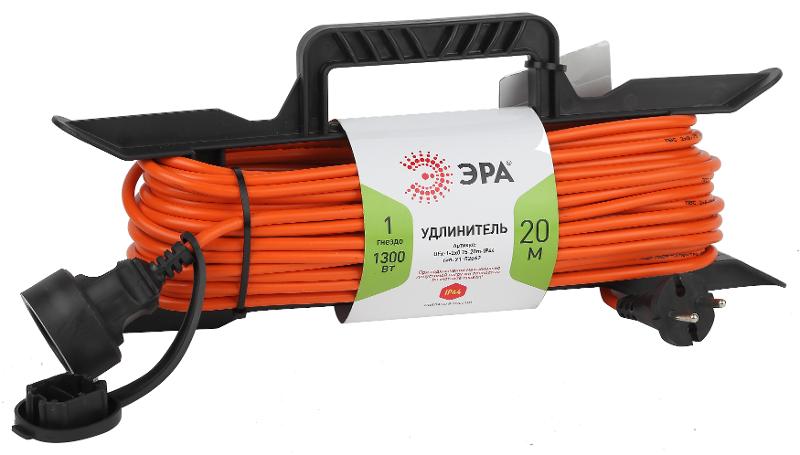 Удлинитель силовой ЭРА UFx-1-2x0.75-20m-IP44 на рамке б/з 1 гн 20м ПВС 2x0.75