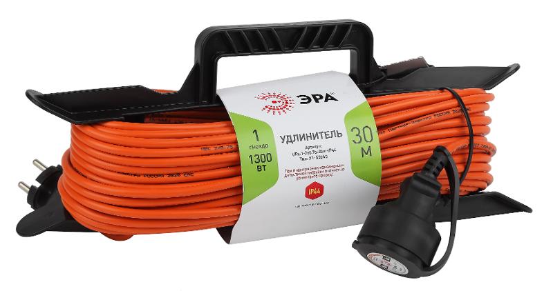 Удлинитель силовой ЭРА UFx-1-2x0.75-30m-IP44 на рамке б/з 1 гн 30м ПВС 2x0.75