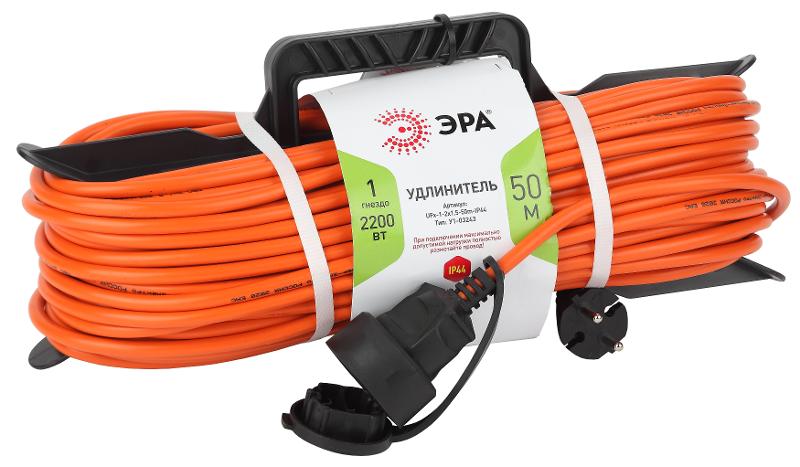 Удлинитель силовой ЭРА UFx-1-2x1.5-50m-IP44 на рамке б/з 1 гн 40м ПВС 2х1.5