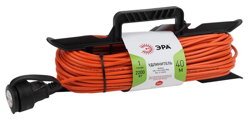 Удлинитель силовой ЭРА UFx-1-2x1.0-40m-IP44 на рамке б/з 1 гн 40м ПВС 2х1