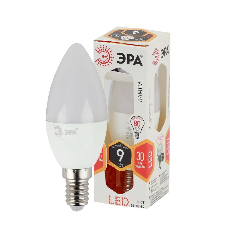 Лампа светодиодная СТАНДАРТ LED B35-9W-827-E14 (диод, свеча, 9Вт, тепл, E14)