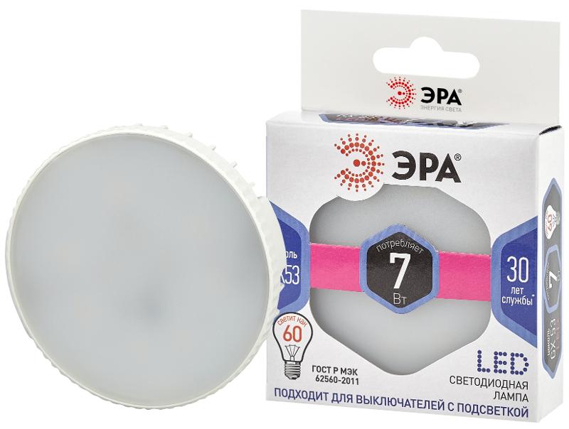 Лампа светодиодная LED GX-7W-860-GX53 (диод, таблетка, 7Вт, хол, GX53) (10/100/4200)
