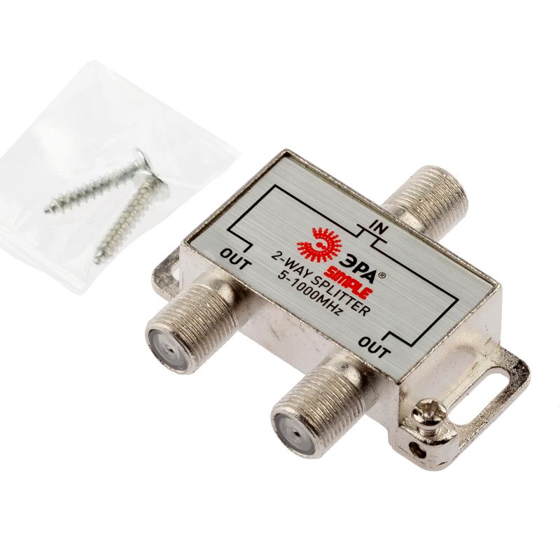 Делитель ТВ  Simple DS-F-01 2 ответвления под F разъём 5-1000 МГц