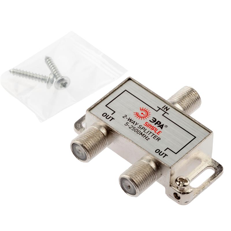 DS-F-SAT-01  ДЕЛИТЕЛЬ ТВ х 2 под F разъём 5-2050 МГц  simple (10/200/7200)