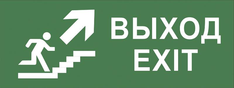 Самоклеющая этикетка INFO-DBA-014 "Выход/лест. вверх/фигура" ДПА/ДБА IP20/54