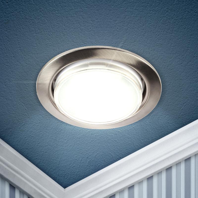 Светильник встраиваемый точечный под лампу GX53 KL35 SN /1 (к) 220V, 13W,сатин никель