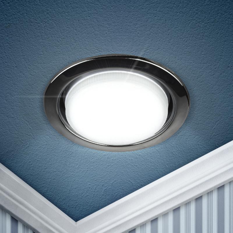 Светильник встраиваемый точечный под лампу GX53 KL35 BK /1 (к) 220V, 13W, черный металл