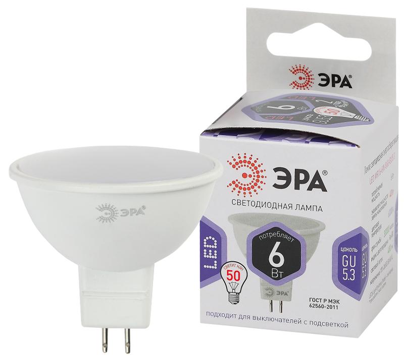 Лампа светодиодная LED MR16-6W-860-GU5.3 (диод, софит, 6Вт, холод, GU5.3) (10/100/4200)
