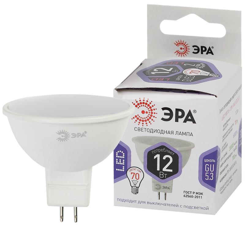Лампа светодиодная LED MR16-12W-860-GU5.3 (диод, софит, 12Вт, холод, GU5.3) (10/100/4200)