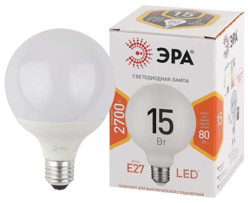Лампа светодиодная LED G95-15W-2700K-E27 (диод, шар декор, 15Вт, тепл, E27) (20/560)