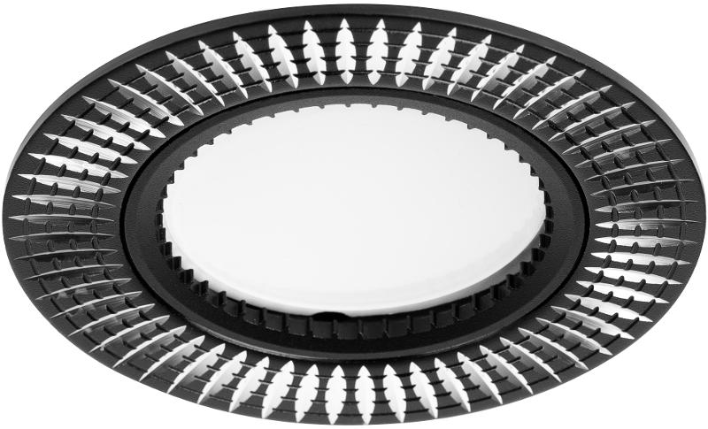 Светильник встраиваемый под лампу KL32 AL/BK/1 MR16,12V, 50W черный/серебро