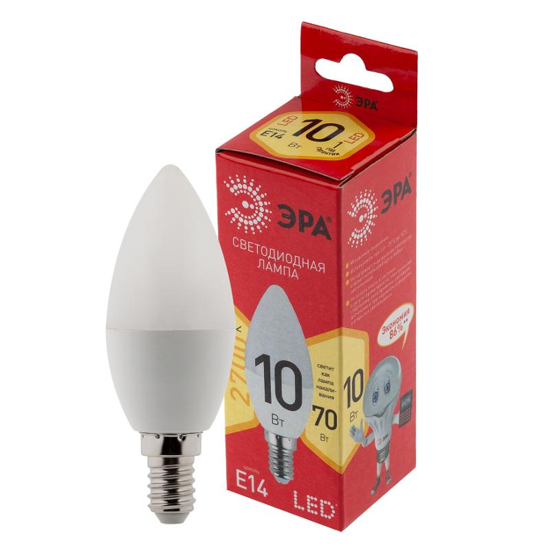 Лампа светодиодная LED B35-10W-827-E14 R (диод, свеча, 10Вт, тепл, E14) (10/100/3500)