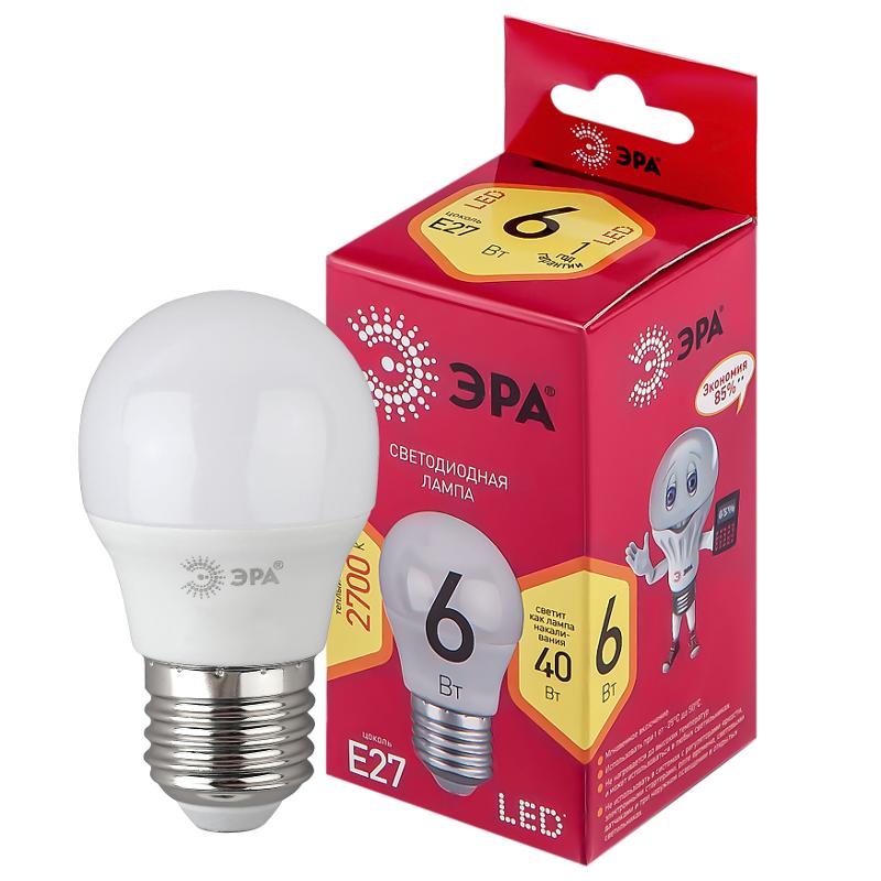 Лампа светодиодная RED LINE LED P45-6W-827-E27 R E27 / Е27 6Вт шар теплый белый свет